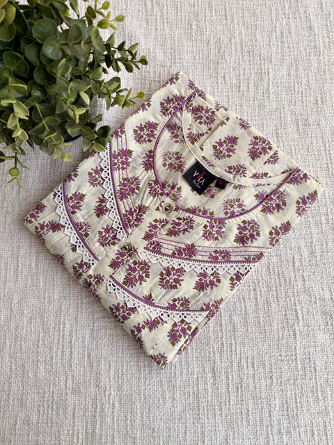 L size printed cotton Nighty
