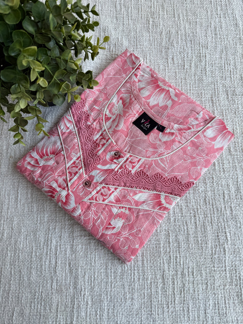 L and XL size printed cotton Nighty