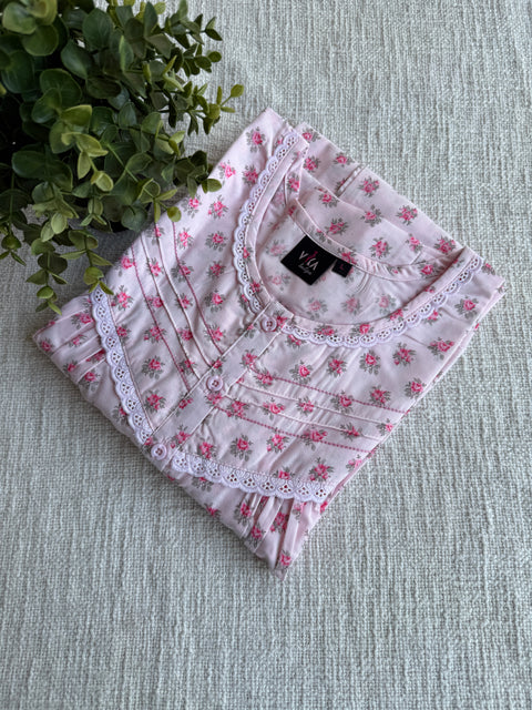 L and XL size printed cotton Nighty