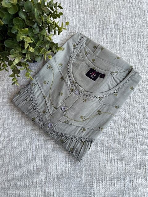 L and XL size printed cotton Nighty