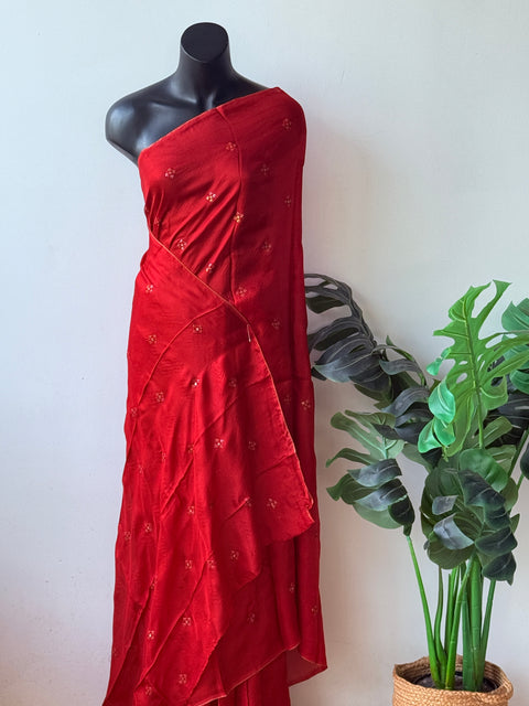 Seq work partywear jute saree with blouse