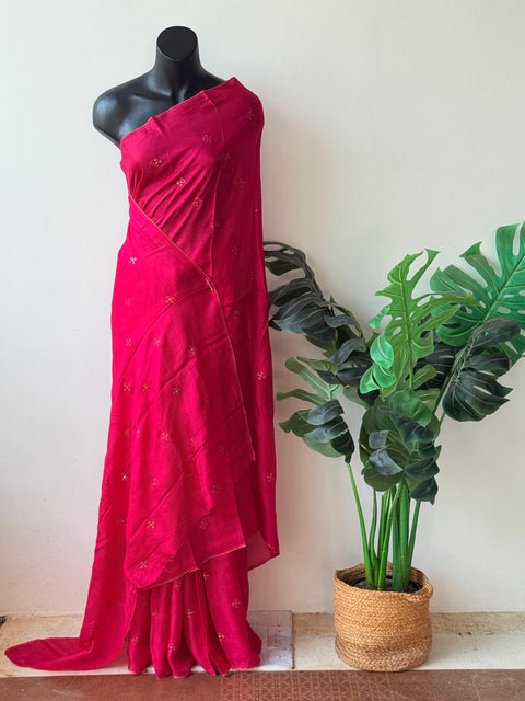Seq work partywear jute saree with blouse