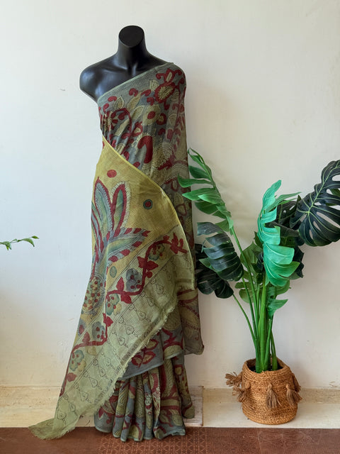 Pen kalamkari pure kota cotton saree