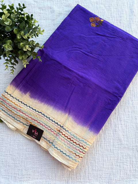 Hand emb 2D mul cotton saree