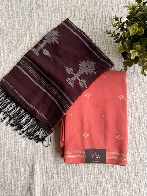 Cotton suit set with jamdhani dupatta