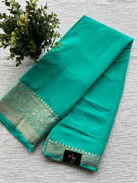 Weaving border semi georgette saree