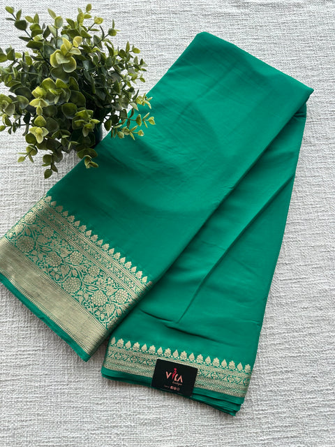 Weaving border semi georgette saree