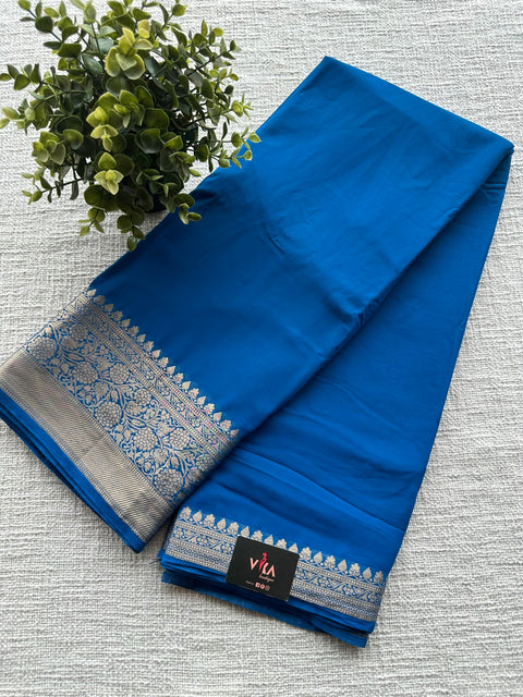 Weaving border semi georgette saree