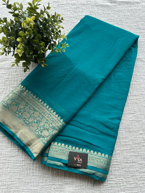 Weaving border semi georgette saree