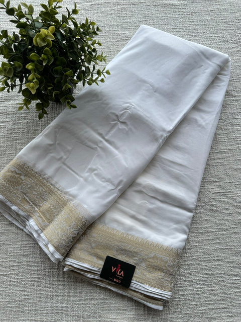 Weaving border semi georgette saree