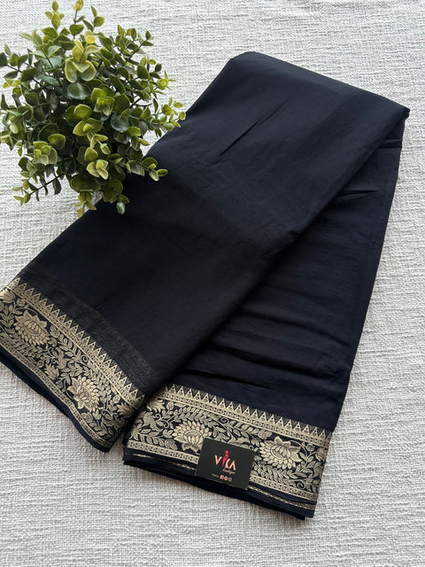 Weaving border semi georgette saree