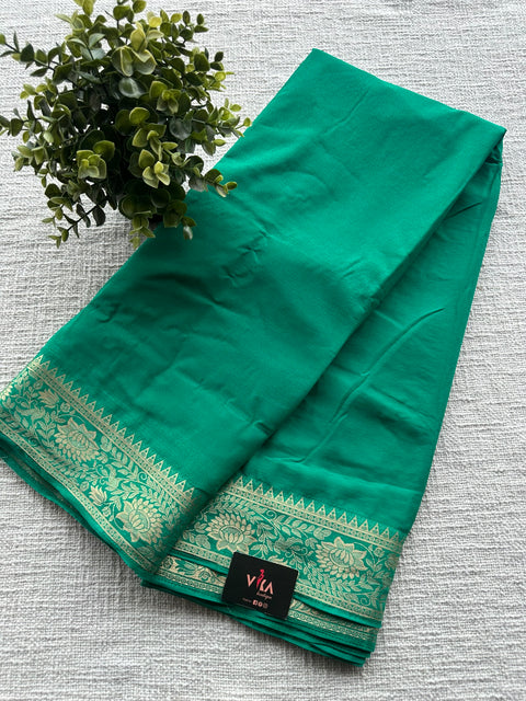 Weaving border semi georgette saree