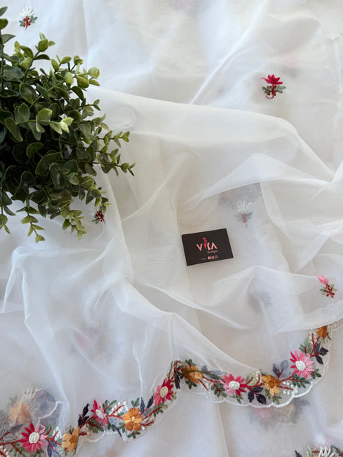 Hand Emb Organza saree