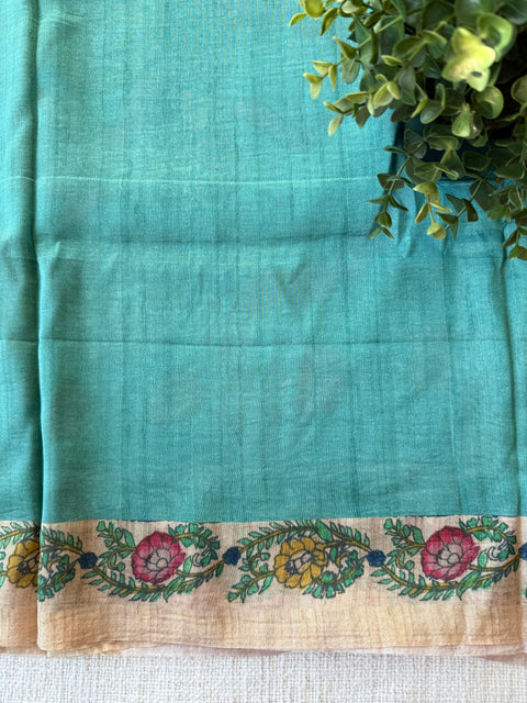 Kalamkari printed satin crepe saree