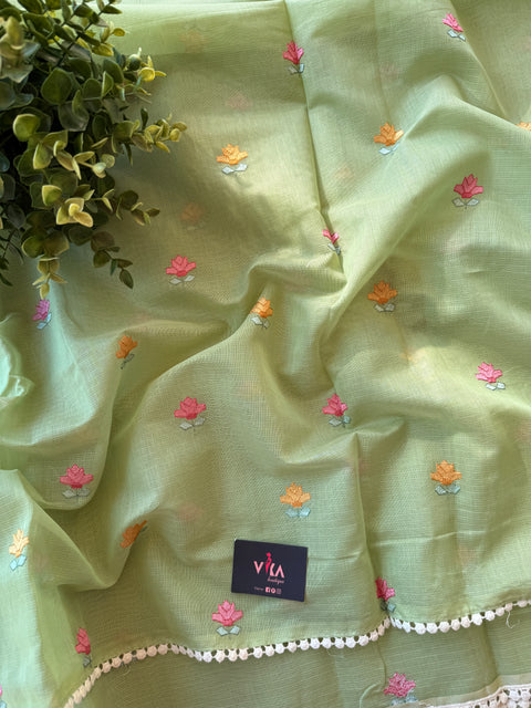 Emb work kota cotton saree