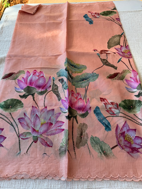Floral printed kota cotton saree
