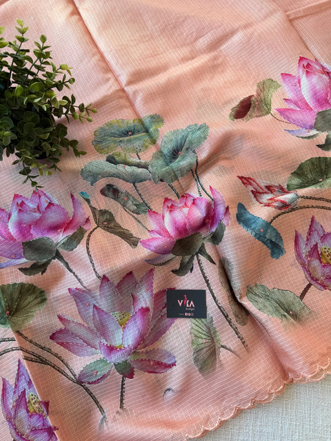 Floral printed kota cotton saree