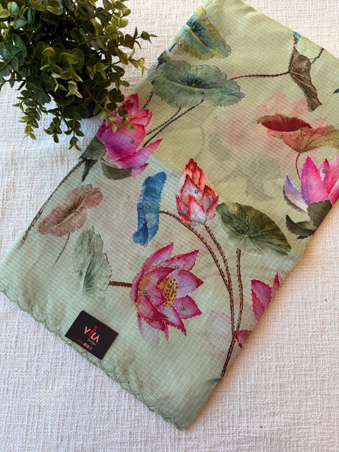 Floral printed kota cotton saree