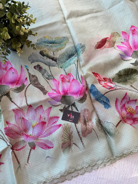 Floral printed kota cotton saree