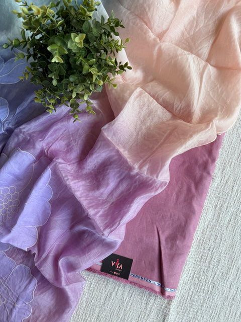 4D shaded Mul chanderi dupatta set