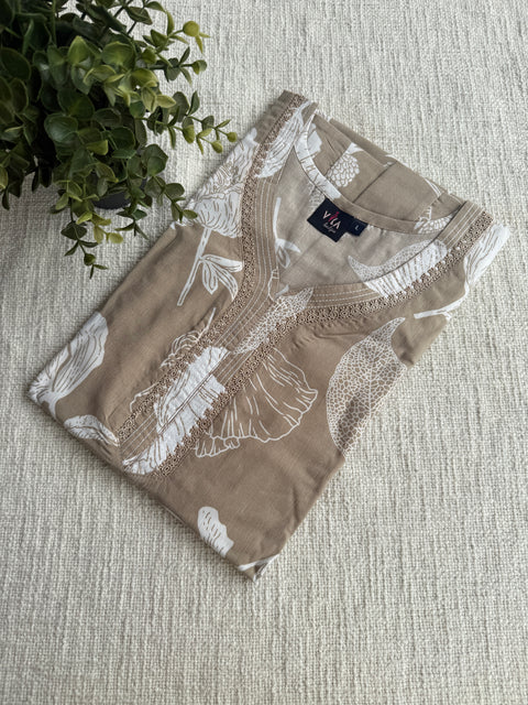 L size printed poly viscose Nighty