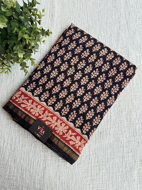 Bagru printed chanderi saree