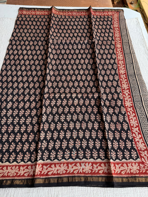 Bagru printed chanderi saree