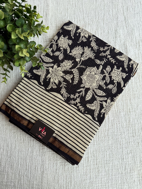 Bagru printed chanderi saree