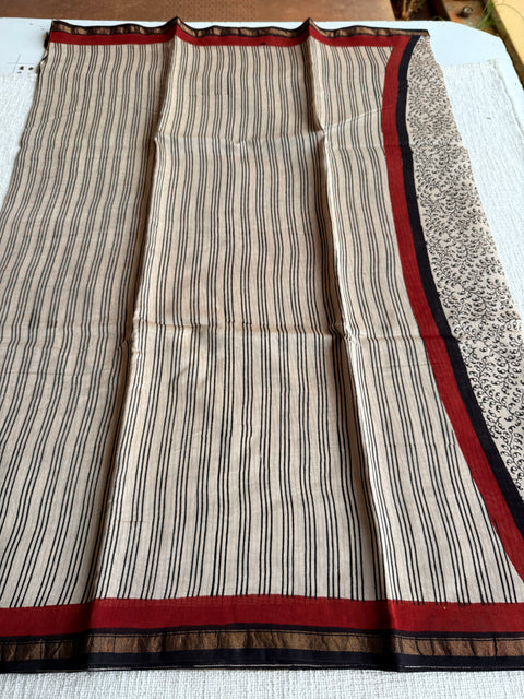 Bagru printed chanderi saree