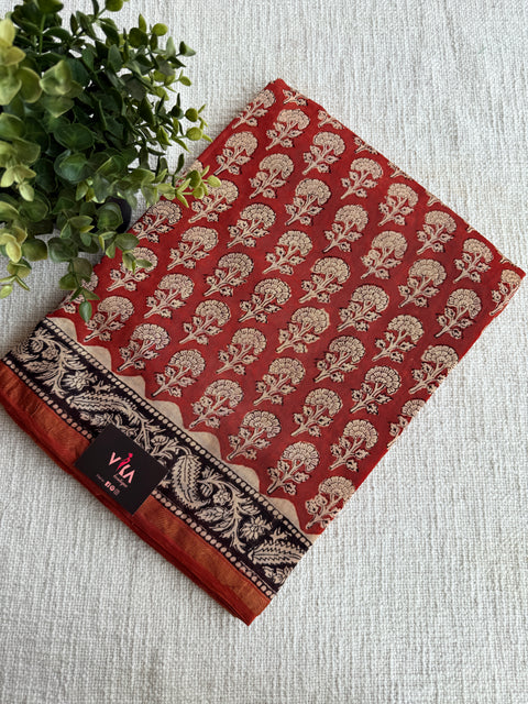 Bagru printed chanderi saree
