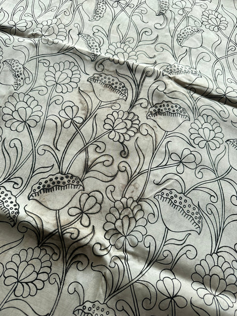 Stained Kalamkari chennuri silk Saree