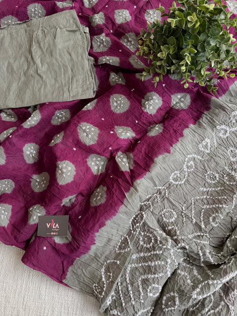 Bhandhej pure cotton saree