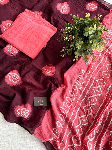 Bhandhej pure cotton saree