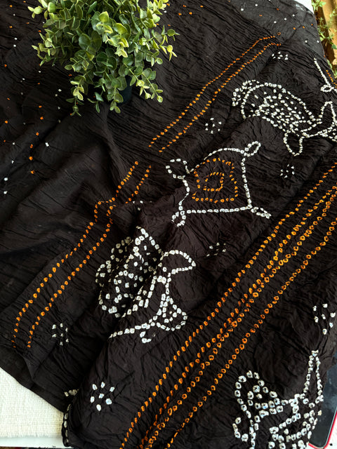 Bhandhej pure cotton saree