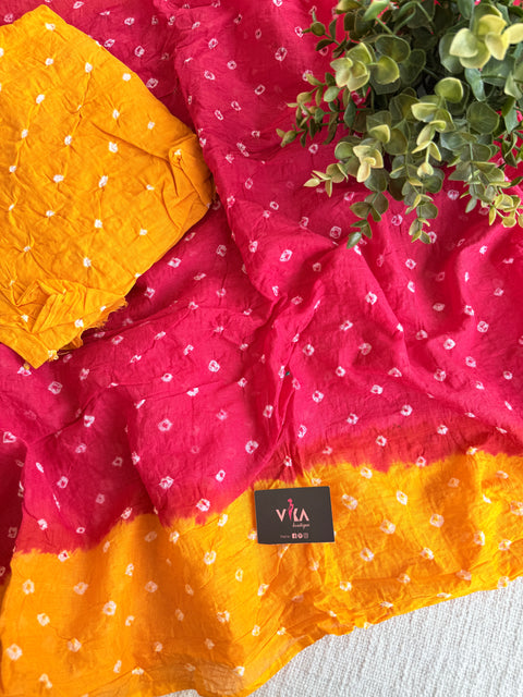 Bhandhej pure cotton saree