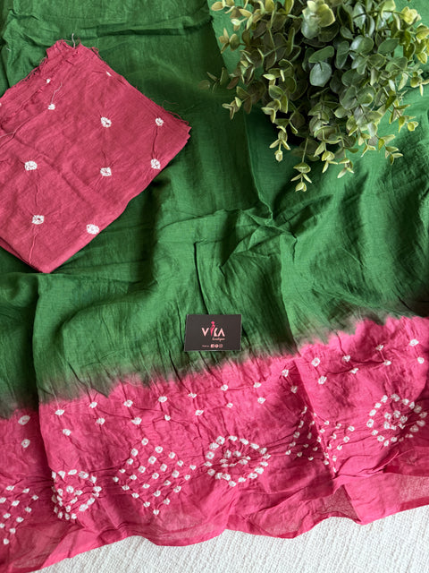 Bhandhej pure cotton saree