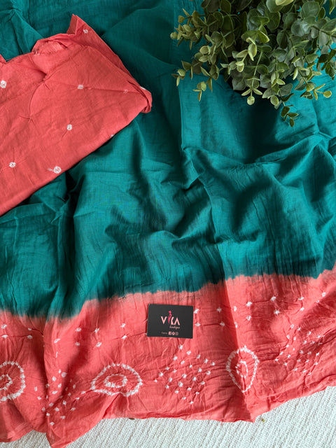 Bhandhej pure cotton saree
