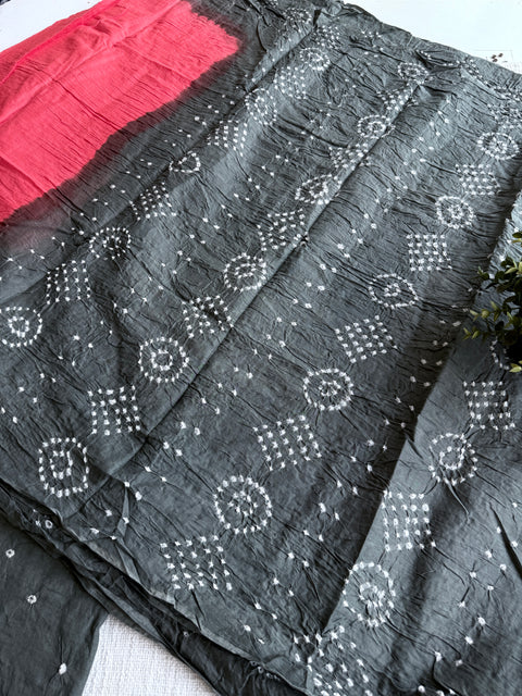 Bhandhej pure cotton saree
