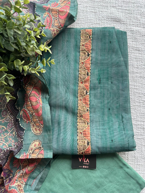 Kantha work Chanderi suit set