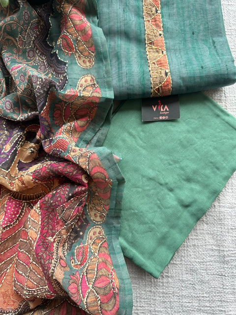 Kantha work Chanderi suit set