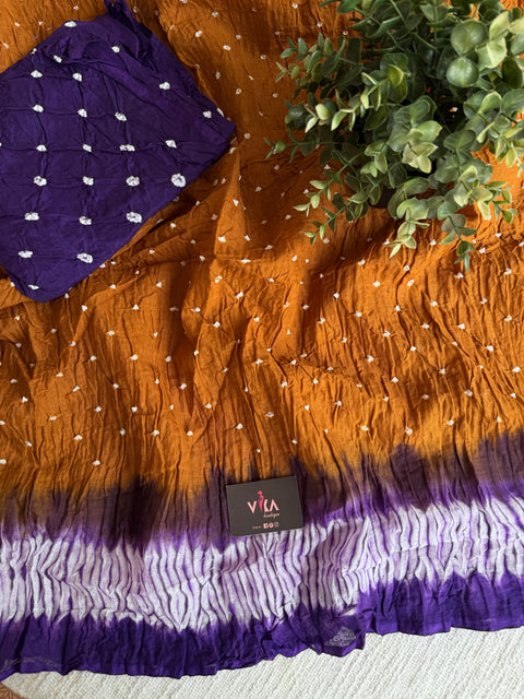 Bhandhej pure cotton saree