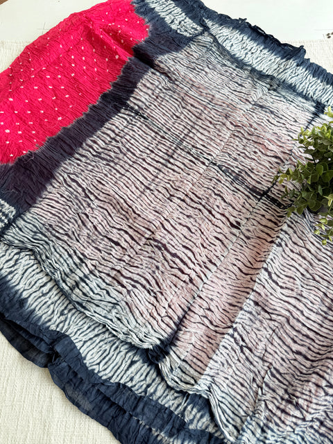 Bhandhej pure cotton saree