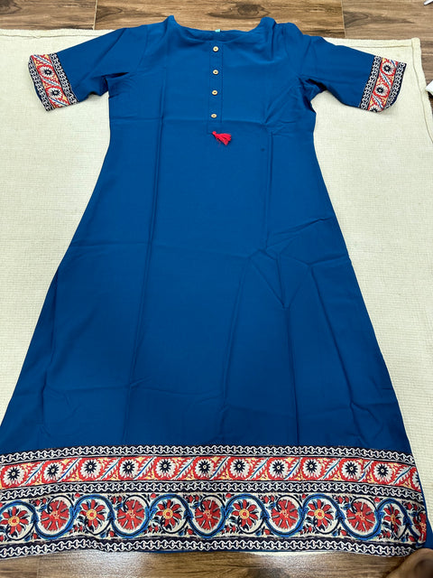 Printed poly crepe kurti