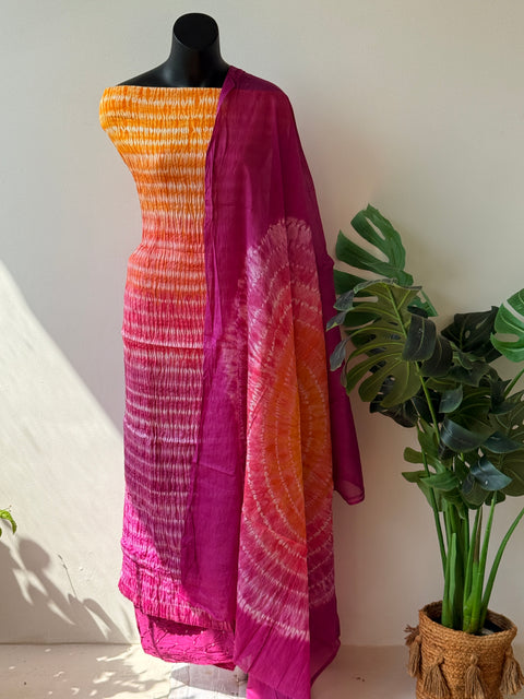 Bhandhej cotton satin salwar material