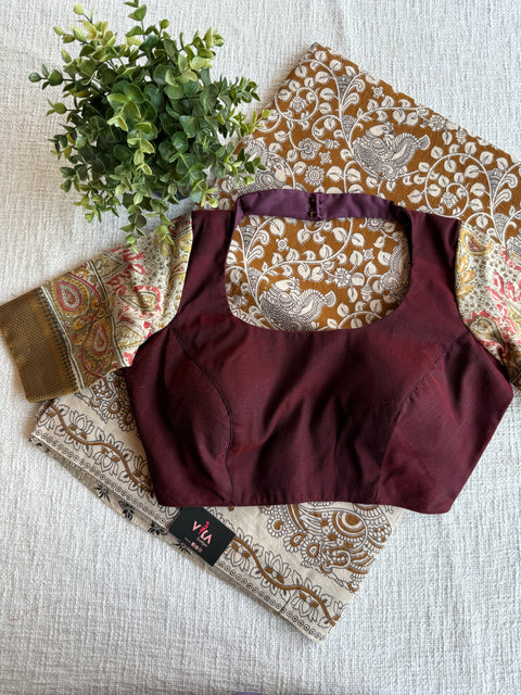 Cotton saree with Ready blouse - size 36