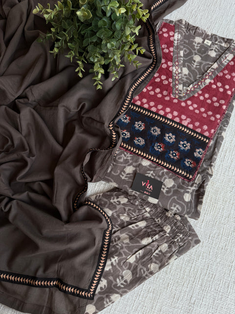 Ajrakh printed cotton suit set