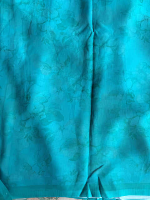 Floral printed georgette saree