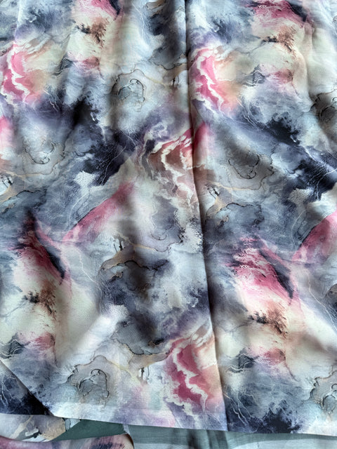 Floral printed georgette saree