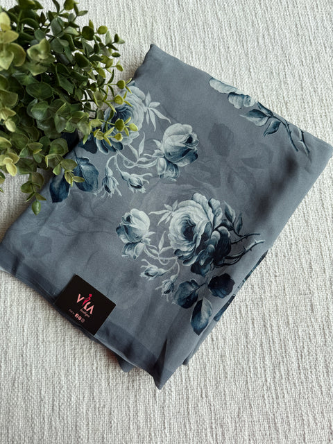Floral printed georgette saree