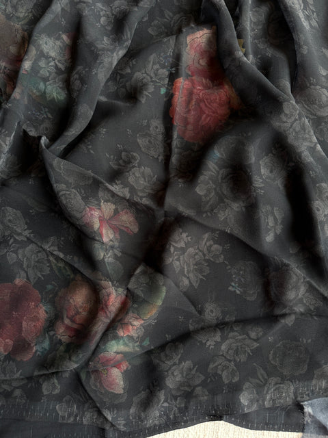 Floral printed georgette saree